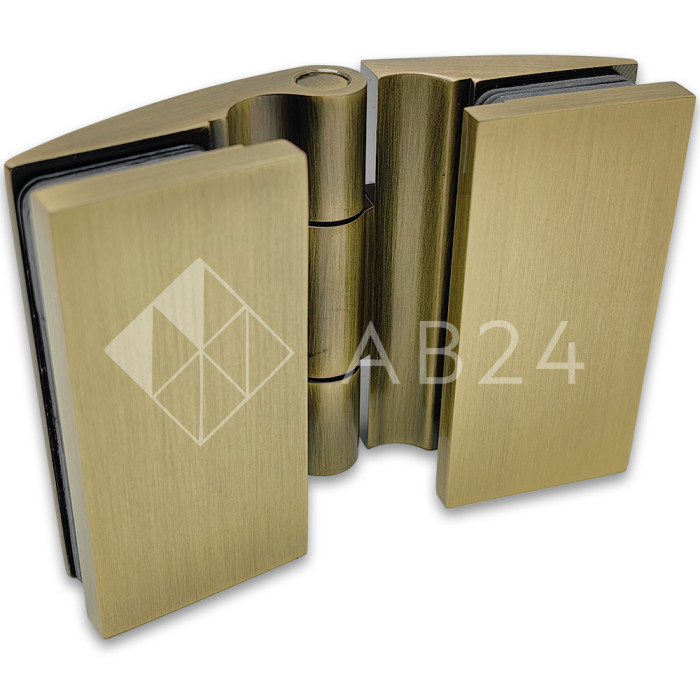 Петля Европа FDP-119-DEF с дефектом стекло-стекло 180° с крышками, латунь/черный