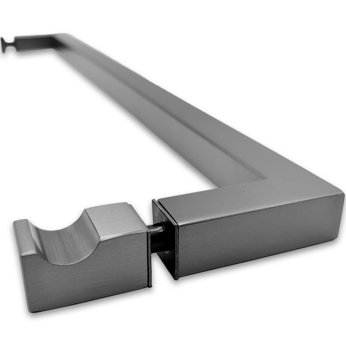 Ручка скоба FDR-85 с дефектом, 19х19х450х1.0 мм, нержавейка/оружейная сталь