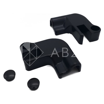 Коннектор угловой FDPA-401 стекло-порог 2 шт. левый+правый, ПВХ/черный