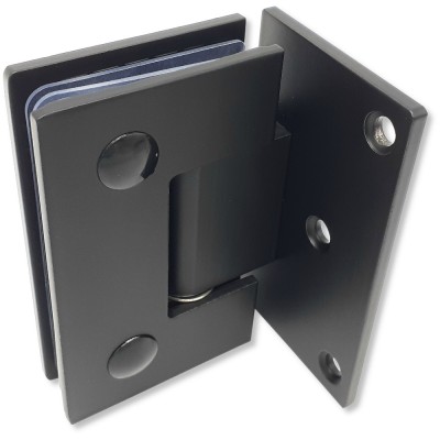 Петля Альфа α FDP-10E стена-стекло с бок. креплением, нержавейка/черный