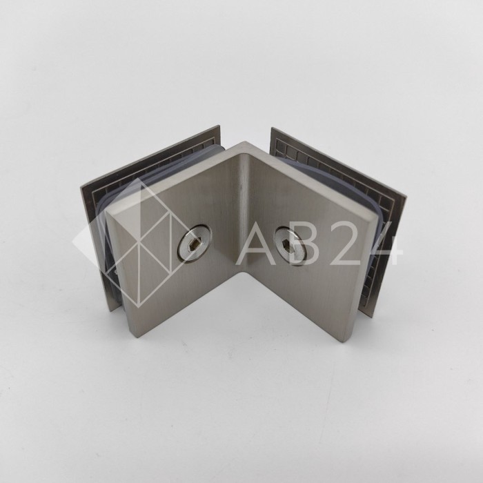 Коннектор для стекла Бета β FDK-24, стекло-стекло 90°, цинк/матовый