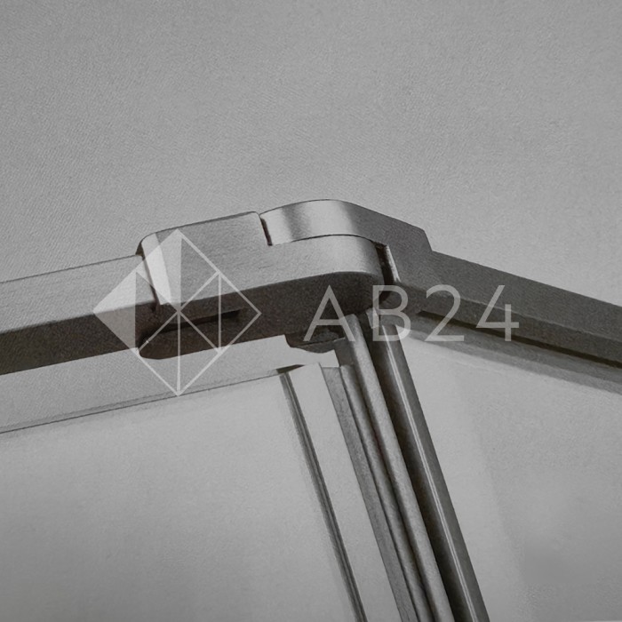 Трапециевидный распашной комплект Юнона FDS-104, 750х620х750х2000 мм, нержавейка/черный