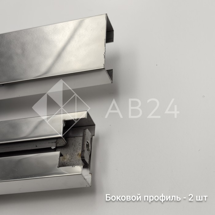 Трапециевидный распашной комплект Юнона FDS-104, 750х620х750х2000 мм, нержавейка/черный