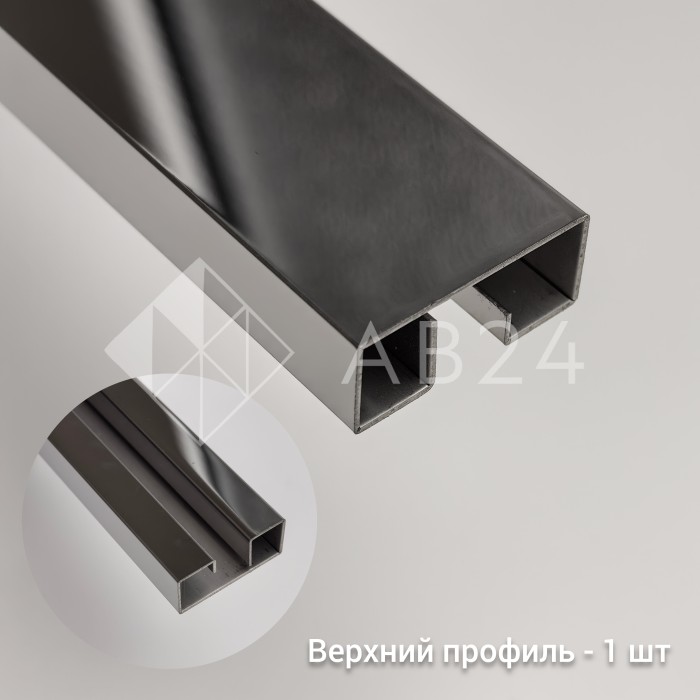 Трапециевидный распашной комплект Юнона FDS-104, 750х620х750х2000 мм, нержавейка/черный