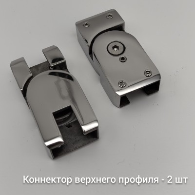 Трапециевидный распашной комплект Юнона FDS-104, 750х620х750х2000 мм, нержавейка/черный