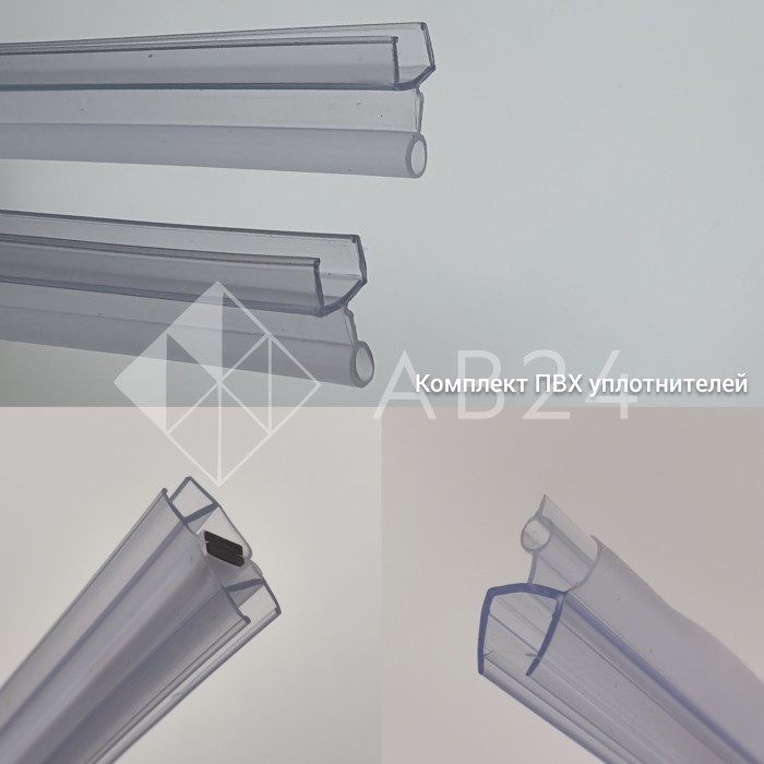 Трапециевидный распашной комплект Юнона FDS-104, 750х620х750х2000 мм, нержавейка/черный