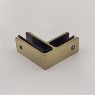 Крепление стекла FKK-202, 67х66 мм стекло-стекло 90°, нержавейка/золото