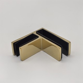 Крепление стекла FKK-202, 67х66 мм стекло-стекло 90°, нержавейка/золото