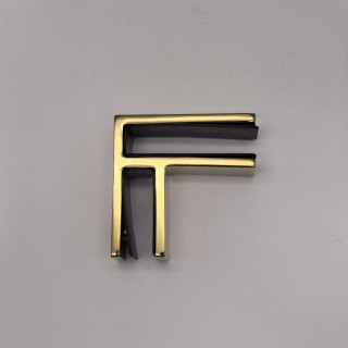 Крепление стекла FKK-202, 67х66 мм стекло-стекло 90°, нержавейка/золото