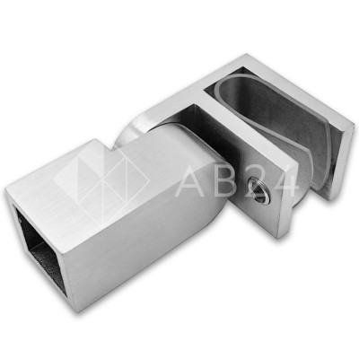 Держатель стекла FDC-50, 15х15 торцевой 0°-180°, нержавейка/матовый