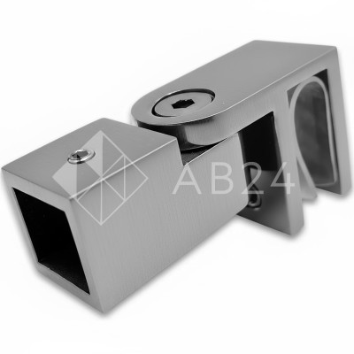 Держатель стекла FDC-50, 15х15 торцевой 0°-180°, нержавейка/матовый