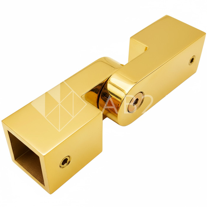 Соединитель трубы FDC-57-DEF с дефектом 15х15 регулируемый 90°-180°, нержавейка/золото