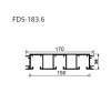 Трек FDS-183.6 для раздвижной системы FDS-18 для трех дверей длина 6 м, алюминий/черный
