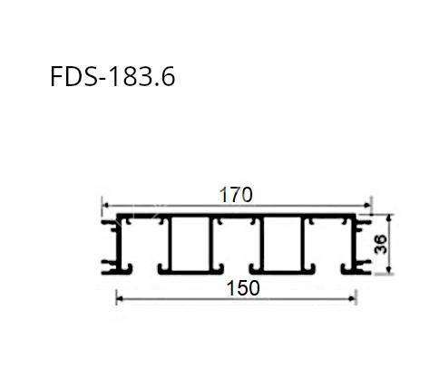 Трек FDS-183.6 для раздвижной системы FDS-18 для трех дверей длина 6 м, алюминий/черный