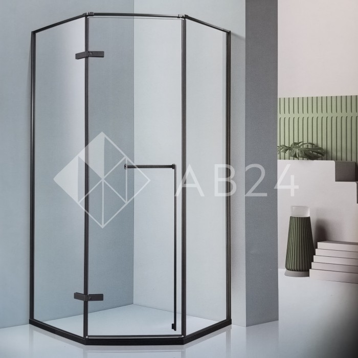 Трапециевидный распашной комплект Юнона FDS-104, 750х620х750х2000 мм, нержавейка/полированный