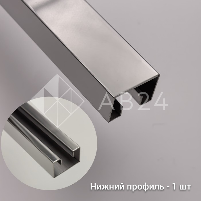 Трапециевидный распашной комплект Юнона FDS-104, 750х620х750х2000 мм, нержавейка/полированный