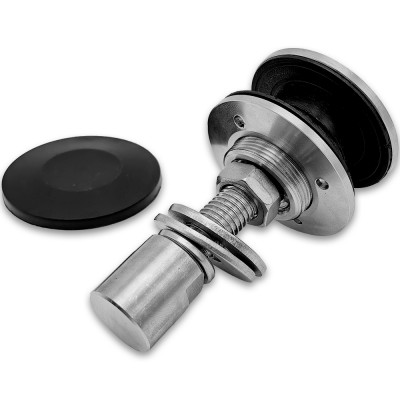 Рутель шарнирный FN-100 без зенковки с гайкой M14, нержавейка/матовый