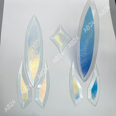 Бевелс AV166 дихроичный (7 элементов) 112 х 645 мм синяя шиншилла