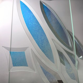 Бевелс AV166 дихроичный (7 элементов) 112 х 645 мм синяя шиншилла