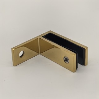 Крепление стекла FKK-203, 67х66 мм стена-стекло 90°, нержавейка/золото