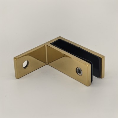 Крепление стекла FKK-203, 67х66 мм стена-стекло 90°, нержавейка/золото