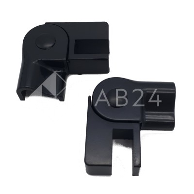 Коннектор регулируемый FDPA-402 стекло-порог 2 шт. левый+правый, ПВХ/черный