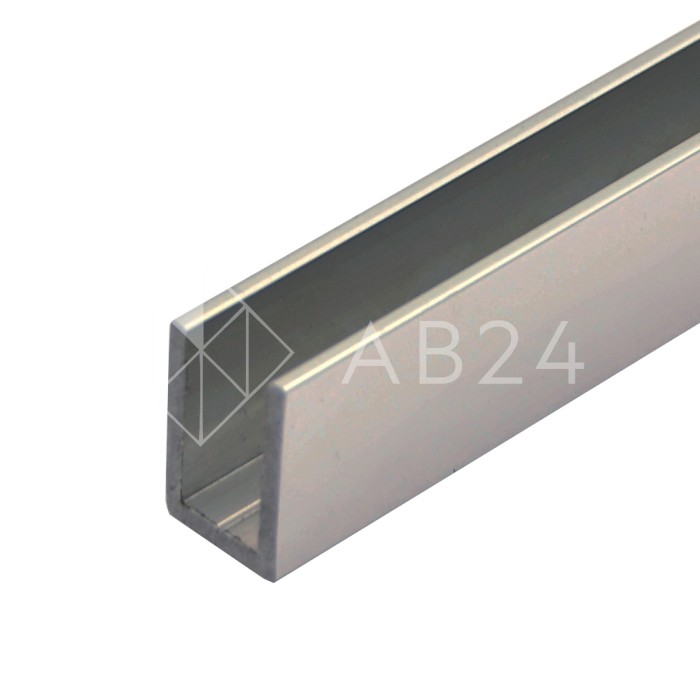 Профиль для стекла 10 мм, FDPA-60.3, 19х14,5х2, длина 3 м, алюминий/полированный