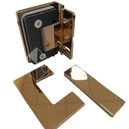 Петля Афина FDP-130 стена-стекло с бок.креплением, латунь/розовое золото