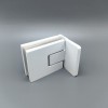Петля Сирена FDP-210 стена-стекло 90° с крышками с бок. креплением, латунь/белый