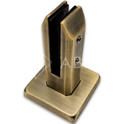 Стойка FOS-02 для стекла напольная 95х160 мм без сверления, нержавейка/бронза