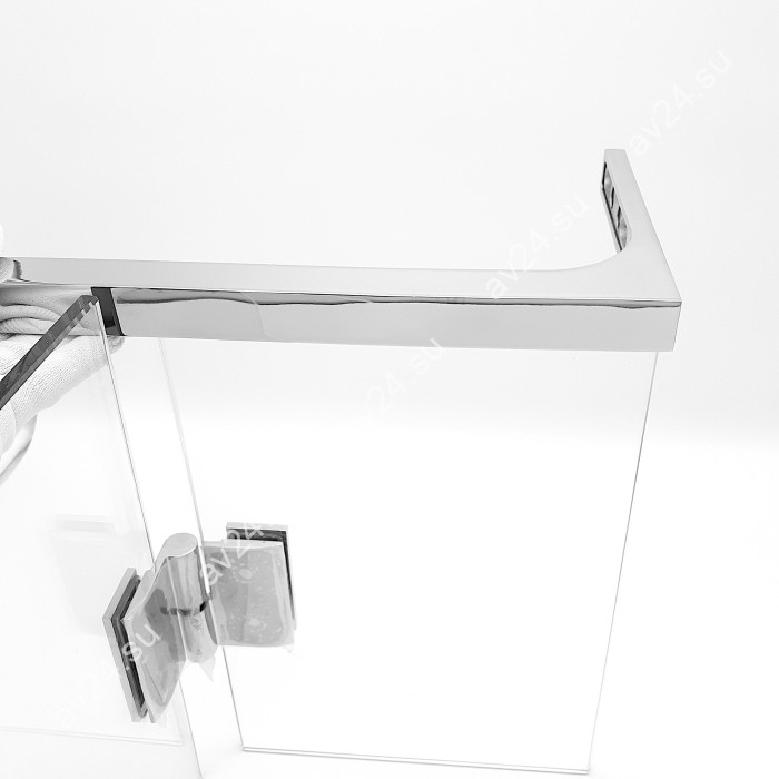 Угловой стабилизатор Диор FDK-1L стена-стекло 90° левый, нержавейка/полированный