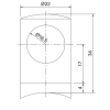 Держатель ригеля FOP-38.44 трубы ограждения O16-O38.1 мм, GRIT 320, нержавейка/матовый