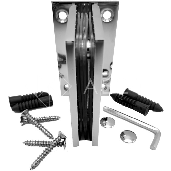 Петля Альфа α FDP-11 стена-стекло с центр. креплением, нержавейка/полированный