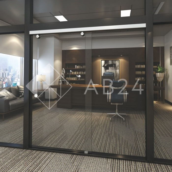 Раздвижная система Ретра FDS-11.2  для стеклянных дверей, нержавейка/матовый