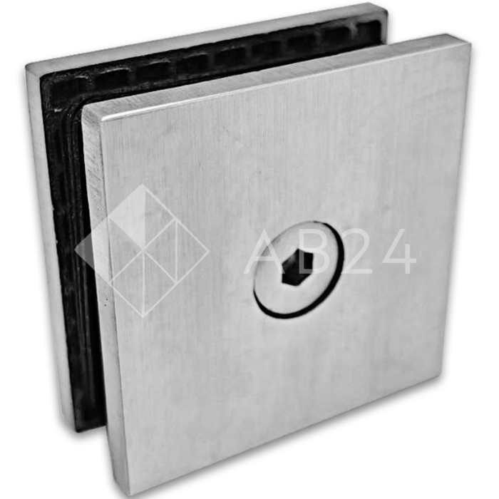 Коннектор для стекла Альфа α FDK-12, стена-стекло 90°, нержавейка/матовый