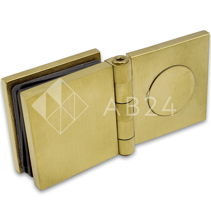 Коннектор для стекла Пегас FDK-100, 45х45 мм стена-стекло 0°-180°, латунь/брашированное золото