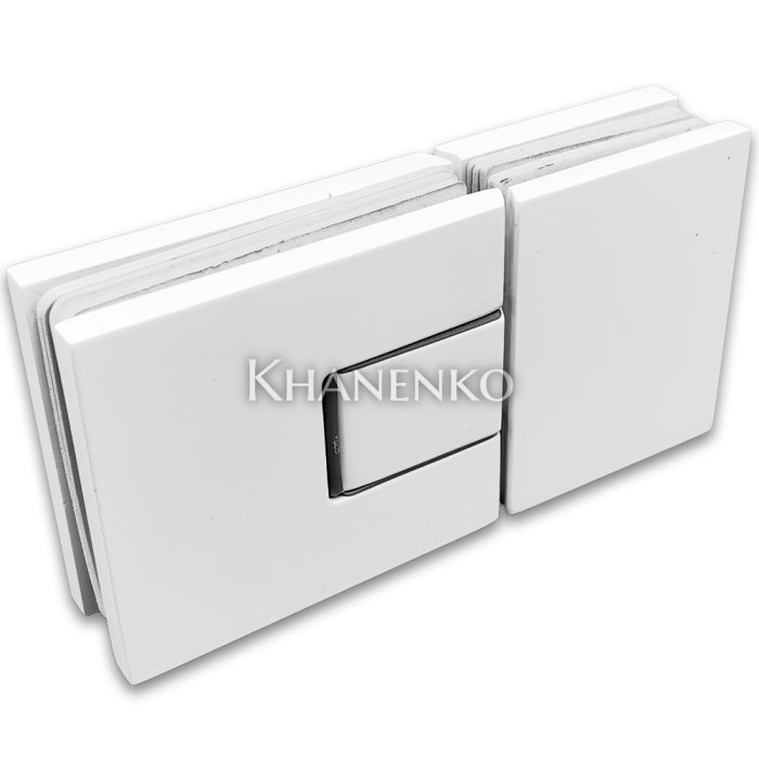 Петля Сирена FDP-212 стекло-стекло 180° с крышками, латунь/белый