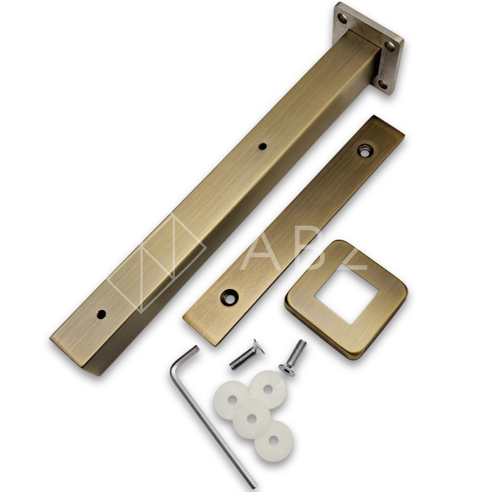 Стойка FOS-07 для стекла напольная 78х400 мм со сверлением, нержавейка/бронза