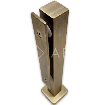 Стойка FOS-07 для стекла напольная 78х400 мм со сверлением, нержавейка/бронза
