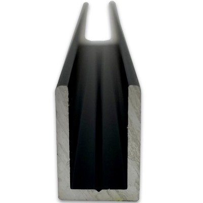 Профиль для стекла FDPA-55.22, 19х12,5х1,75, длина 2,2 м, алюминий/черный