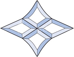 Бевелс AV48 фрамужный (4 элемента) 180 х 140 мм