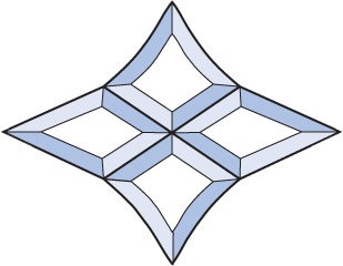Бевелс AV48 фрамужный (4 элемента) 180 х 140 мм