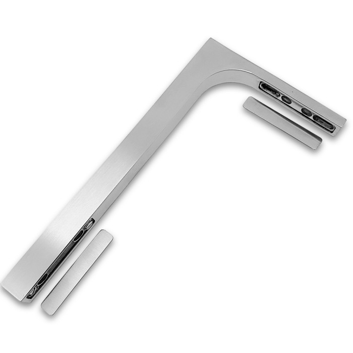 Угловой стабилизатор Диор FDK-1L стена-стекло 90° левый, нержавейка/матовый