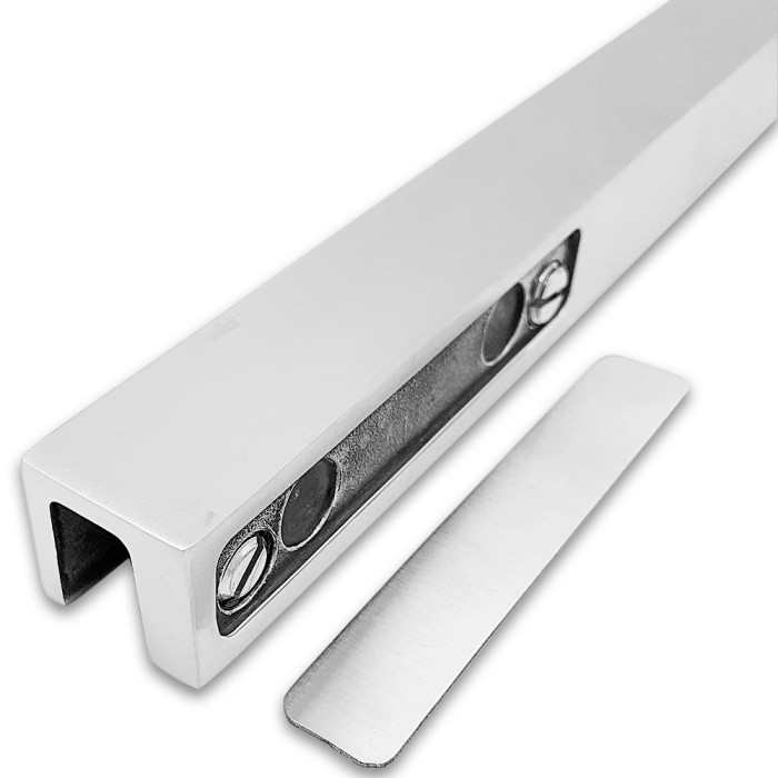 Угловой стабилизатор Диор FDK-1L стена-стекло 90° левый, нержавейка/матовый