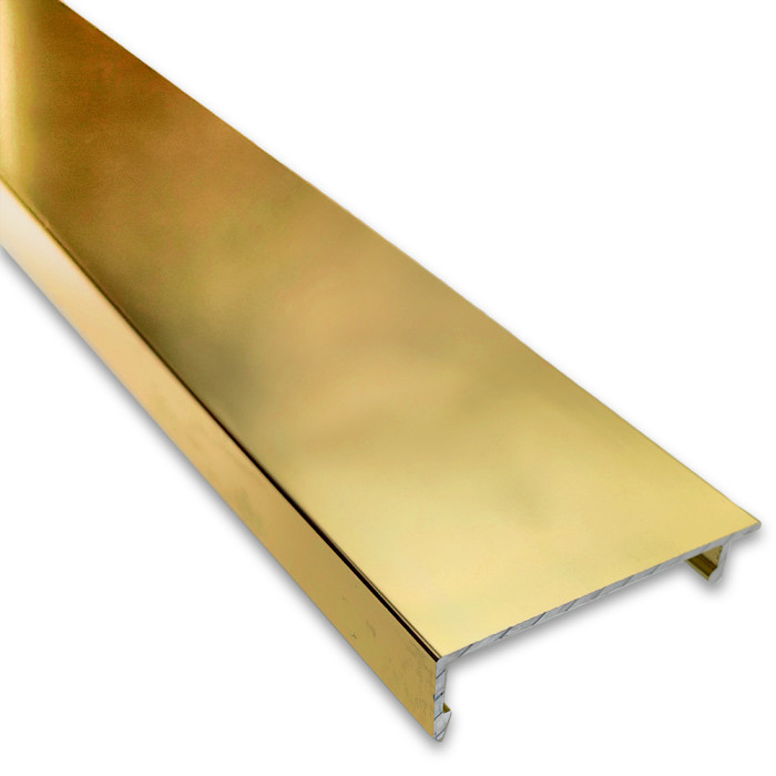 FKP-442.3-DEF AL/TP: Крышка с дефектом для профиля зажимного FKP-443, длина 3 м, алюминий/золото