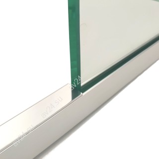 Профиль для стекла FDPA-51.22, 19х12х1,75с дефектом, длина 2,2 м, алюминий/полированный