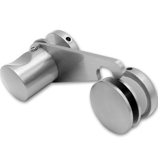 Защелка сантехническая FDA-89R стекло-стекло Правая, нержавейка/матовый