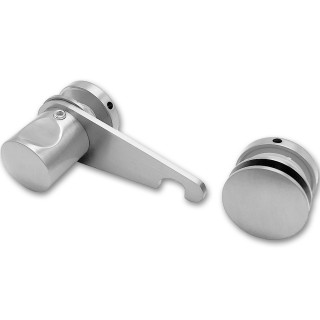 Защелка сантехническая FDA-89R стекло-стекло Правая, нержавейка/матовый