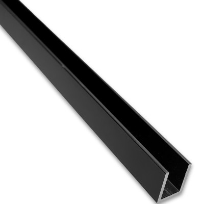 Профиль для стекла FDPA-52.22, 15х12х1.5, длина 2,2 м, алюминий/черный
