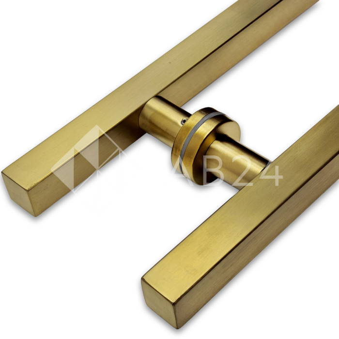 Ручка FKR-215 для стеклянной двери 25х25х800мм, нержавейка/брашированное золото